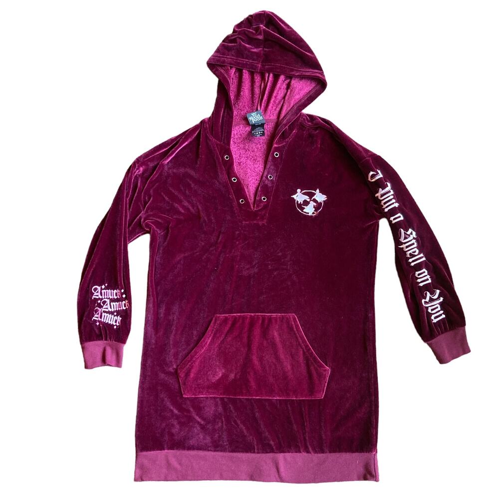 Her Universe Disney Hocus Pocus Velour Lace-Up Hoodie Dress Size Large